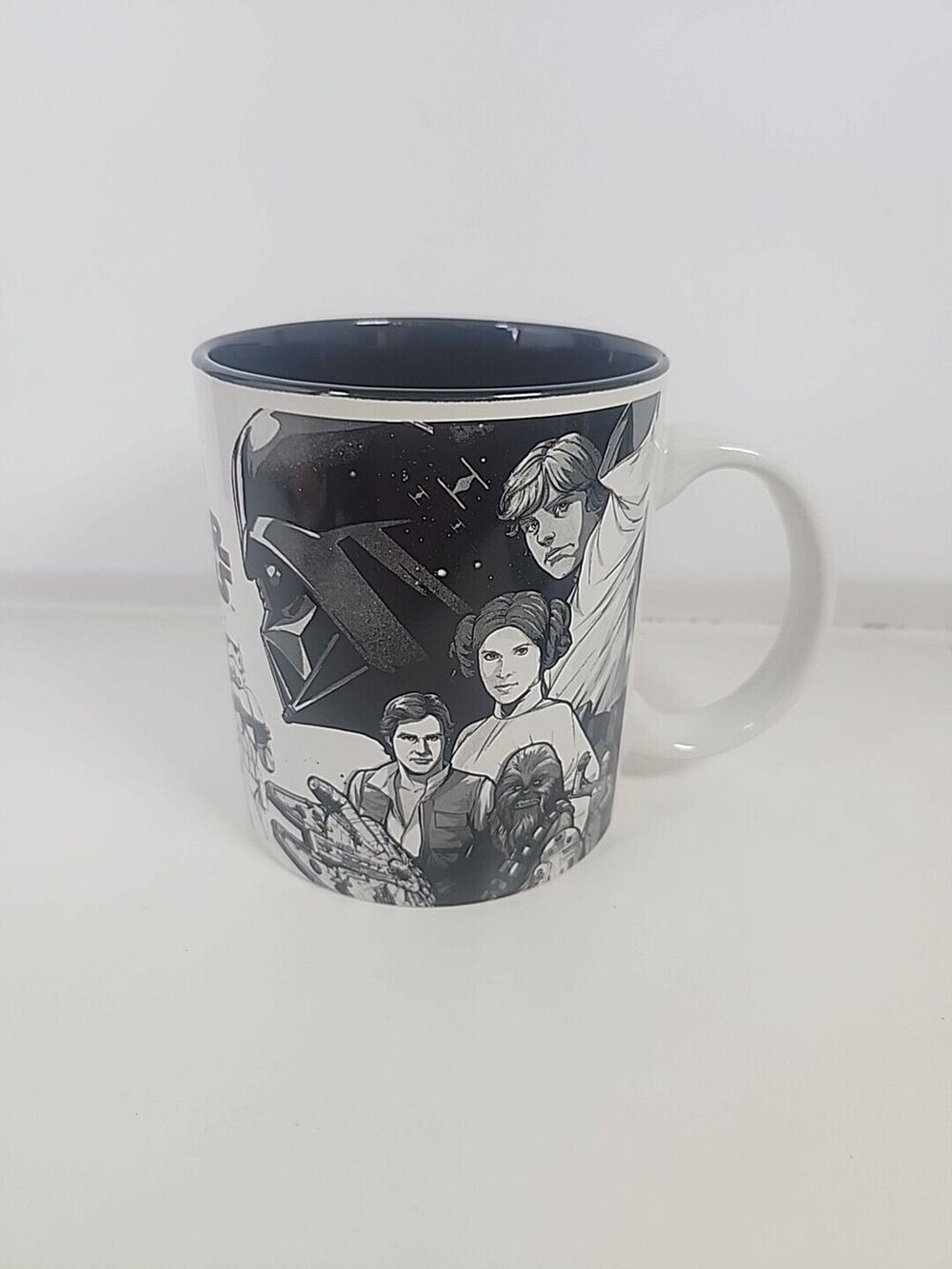 Star Wars Mug Cup Black White Classic Boba Fett Jaba Jawa Strom Trooper Vader...